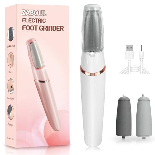 Electric Foot Callus Remover, Callus Remover for Feet Rechargeable Portable Pedicure Tool Kit, Smooth Pedicure Wand for Feet Care, Removes Dry Hard & Dead Skin Ideal Gift (White) | Amazon (US)