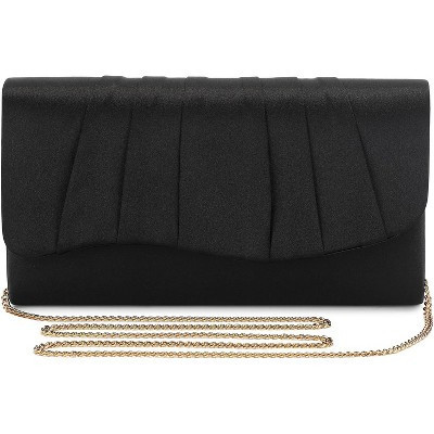 Clutch Purses Pleated Satin Evening Bag Purse Handbags Evening Clutch for Prom Party Wedding Black 9.06*4.72*1.97 | Target