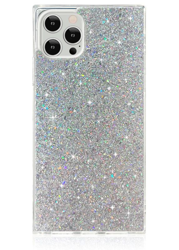 Silver Glitter SQUARE iPhone Case | FLAUNT
