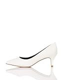 find. Women's Wide Fit Kitten Heel Court Closed Toe, White, US 6 | Amazon (US)