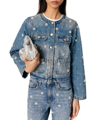 Maje Embellished Denim Jacket  | Bloomingdale's Women | Bloomingdale's (US)