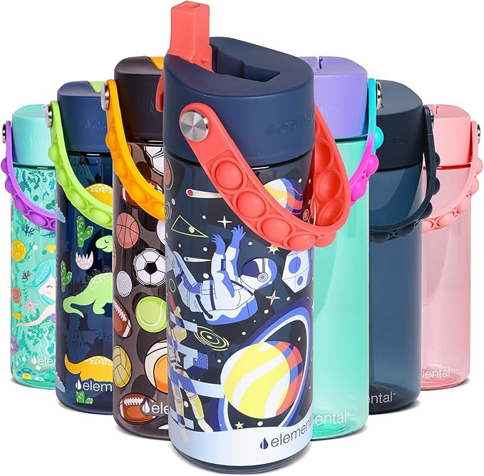 Elemental Water Bottles for Kids - Splash Kids Water Bottle for School with Pop-it Handle - BPA F... | Amazon (US)