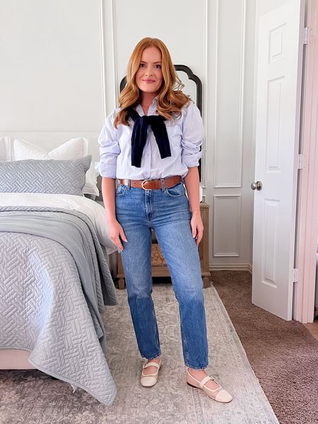 4 easy ways to style these white flats and favorite jeans for the spring - styling a button up with a belt and cardigan!

Sizing:
Jeans - 27 short
Button up - small
Cashmere sweater - small
Flats - 7.5 (TTS)

#LTKstyletip #LTKSeasonal #LTKworkwear