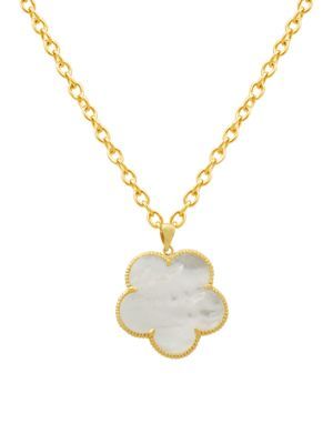 Clover Mother-Of-Pearl 14K Goldplated Pendant Necklace | Saks Fifth Avenue OFF 5TH