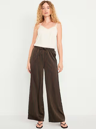 High-Waisted Satin Wide-Leg Pants | Old Navy (US)