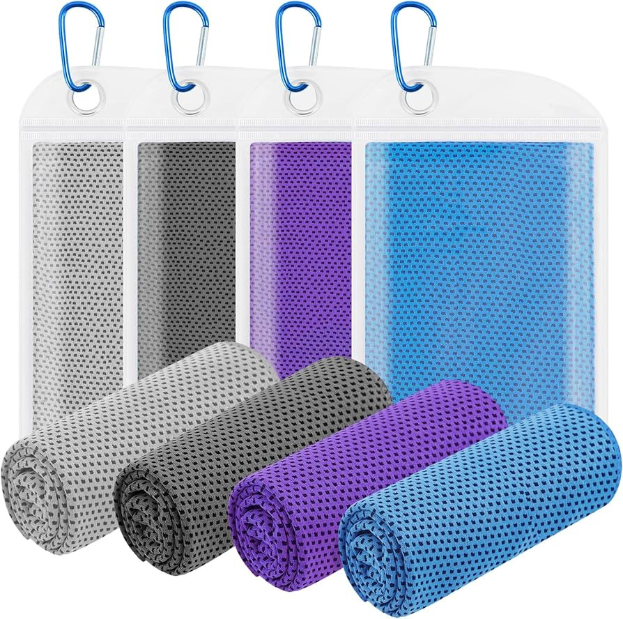 Cooling Towels - 4 Pack Cooling Towel(40"×12"),Microfiber Soft Breathable Chilly Towel for Neck ... | Amazon (US)