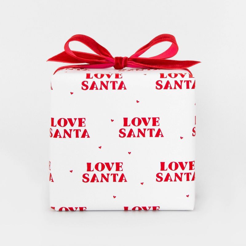 30 sq ft Love Santa Gift Wrap White - Sugar Paper™ + Target | Target