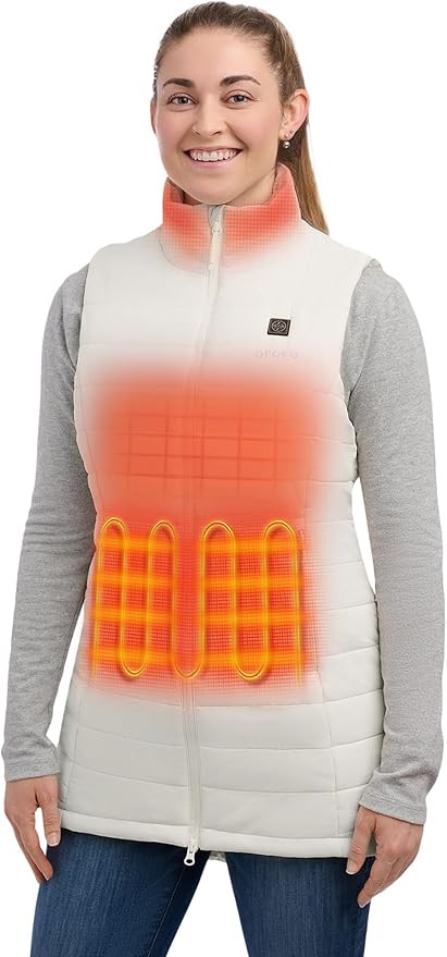 ORORO Women's Long Heated Vest with 4 Heat Zones, Heated Puffer Vest with Battery (Charger Not In... | Amazon (US)
