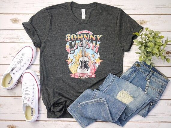Johnny Cash Bleached Shirt, Country Graphic Tees for Women, Johnny Cash Tshirt, Music Shirt, Cowb... | Etsy (US)