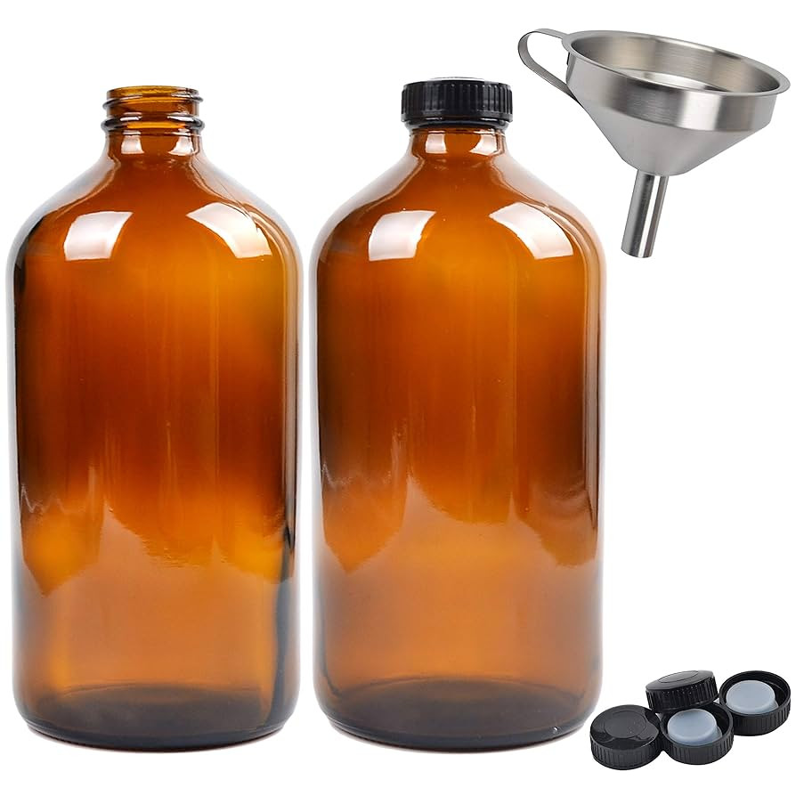 Youngever 2 Pack Amber Glass Growlers 32 Ounce with Tight Seal Lids, Perfect for Secondary Fermen... | Amazon (US)