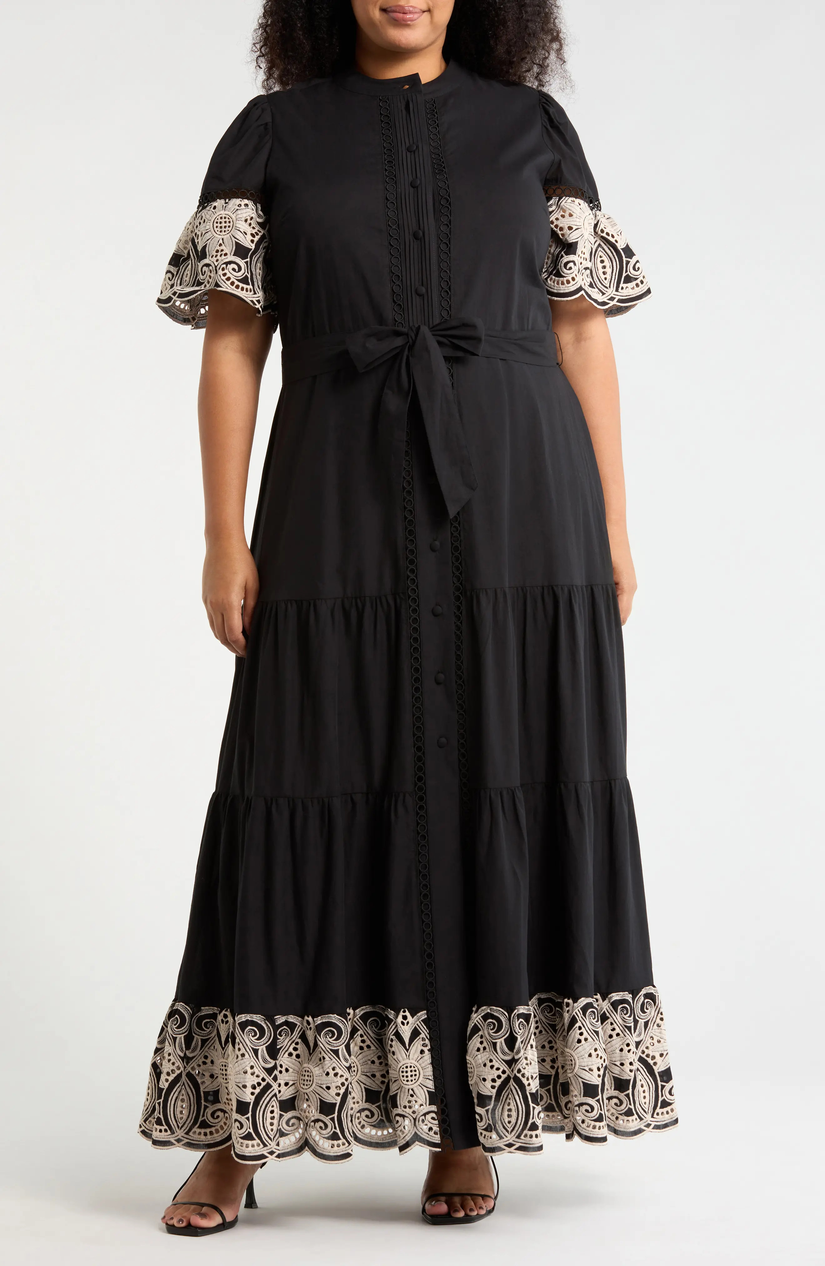 BY DESIGN South Hampton Maxi Dress in Black/Gardenia at Nordstrom Rack, Size 1 X | Nordstrom Rack