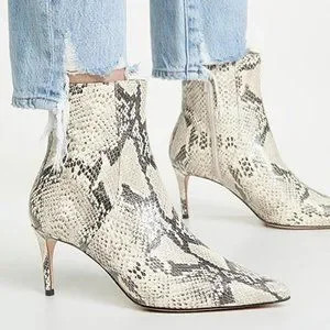Schutz Bette Leather Snakeskin Embossed Ankle Boot | Poshmark