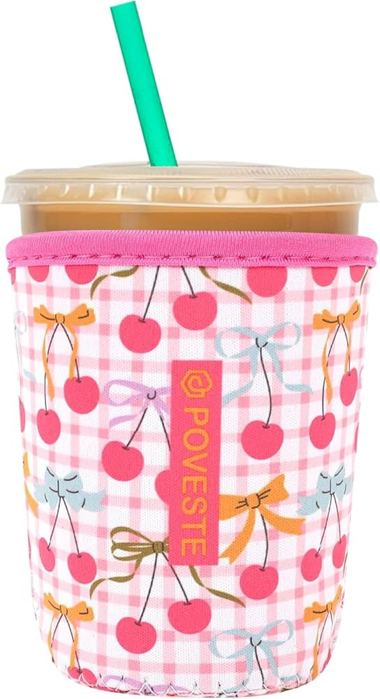 Reusable Neoprene Insulator Sleeve for Iced Coffee & Cold Soda, Coffee Sleeves for Iced & Hot Dri... | Amazon (US)