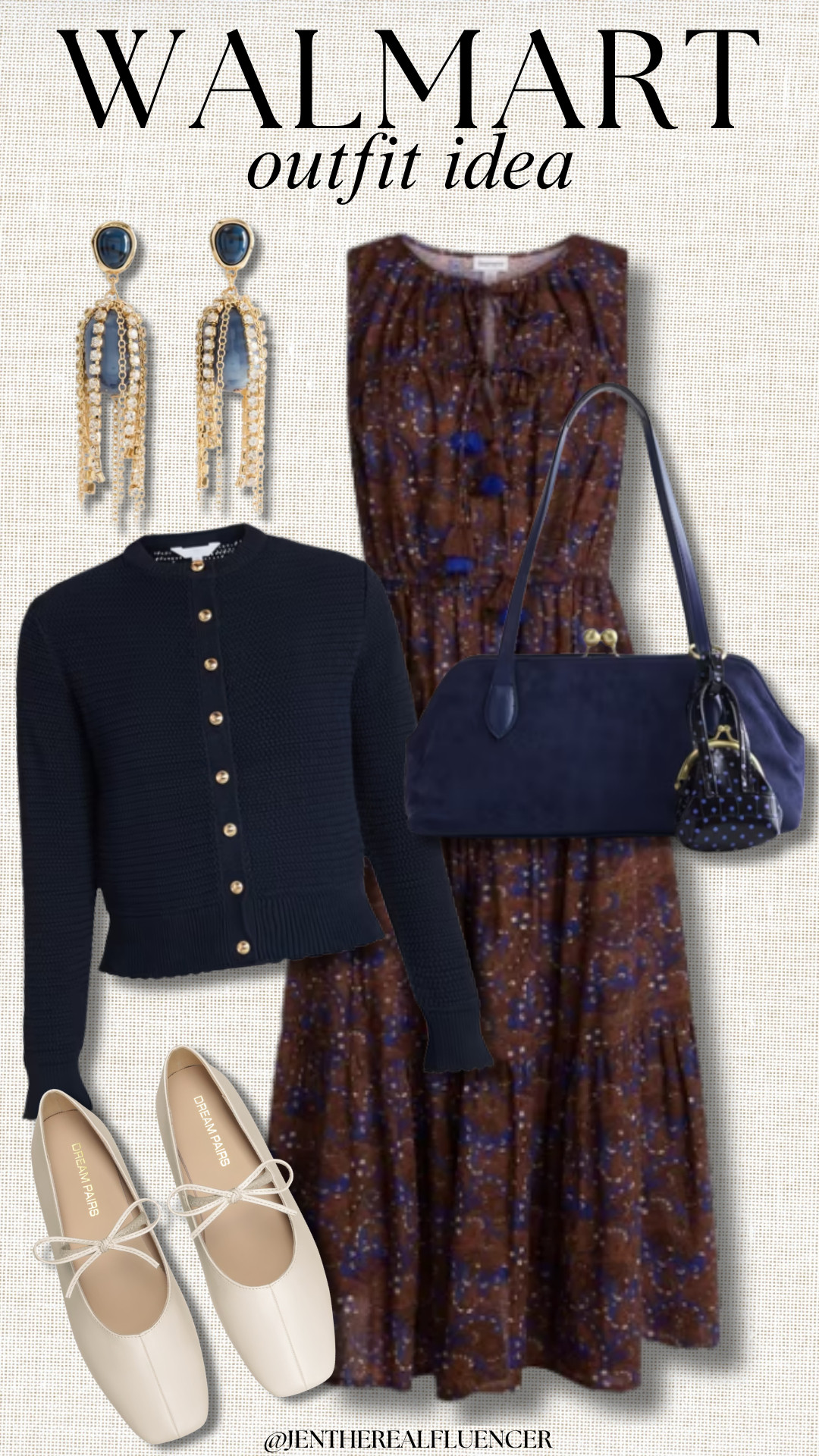 Walmart Fall Outfit 🍂

SCENARIO Floral Paisley Wave Brown Sleeveless Tie Neck Middi Dress (4 colors, sizes XS-4X), TIME AND TRU Blue Twilight Textured Knit Caridgan Sweater (4 colors, sizes XS-XXXL), DREAM PARIS Beige Mary Jane Square Toe Ballet Flats with Bow (4 colors, sizes 6-11), FREE ASSEMBLY Navy Water Faux Suede Shoulder Bag with Mini Bag Charm (4 colors), SCENARIO Blue Swirl Stone Drop Earrings (2 colors) 

 #LTKootd #LTKSeasonal #LTKWorkwear