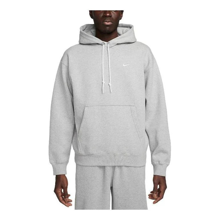 Nike Solo Swoosh Fleece Pullover Hoodie 'Grey' | KICKS CREW