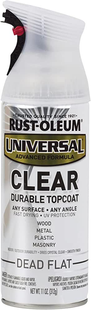 Rust-Oleum 302151 Universal All Surface Clear Topcoat Spray, 11 oz, Dead Flat Clear | Amazon (US)