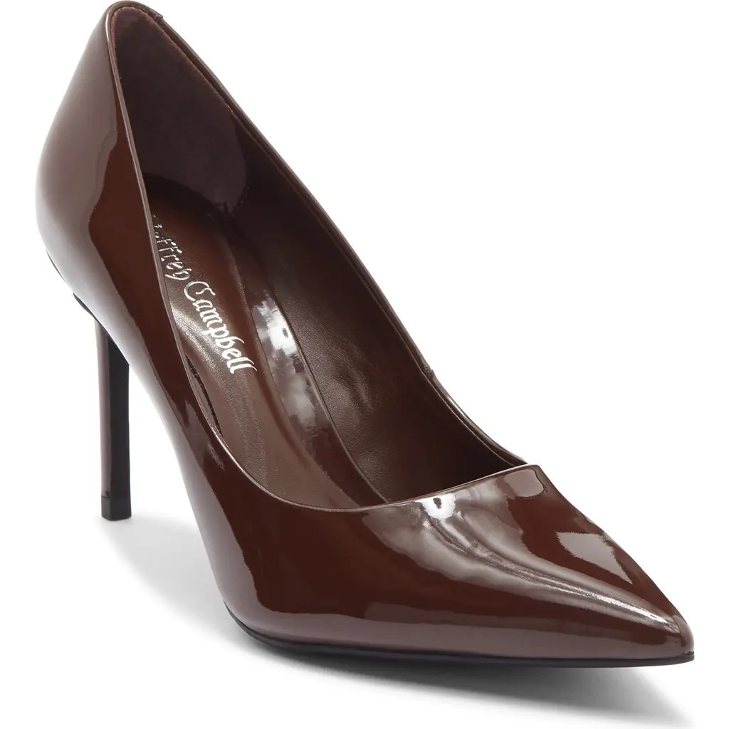 Jeffrey Campbell Nikia Pointed Toe Pump in Brown Patent at Nordstrom, Size 7.5 | Nordstrom