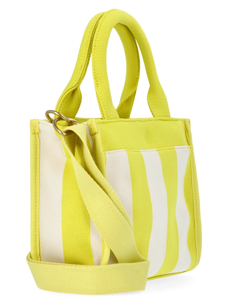 Free Assembly Women's Mini Satchel Handbag, Khaki/Natural Citron | Walmart (US)