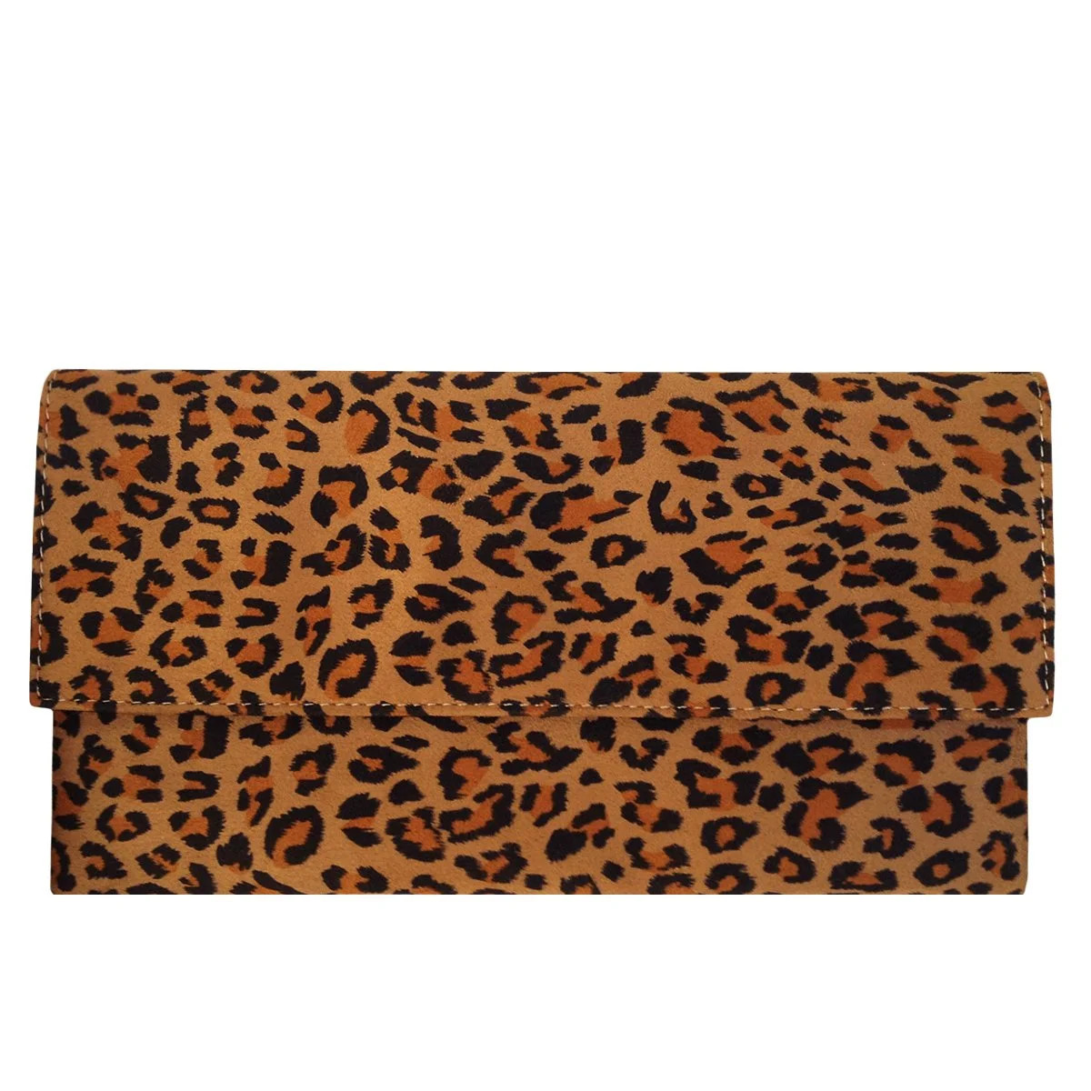Faux Suede Leopard Print Clutch | Walmart (US)