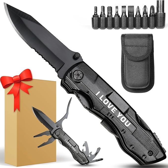 Gifts for Boyfriend Him Husband Dad Men,Multitool Knife I LOVE YOU,Christmas Stocking Stuffers,An... | Amazon (US)