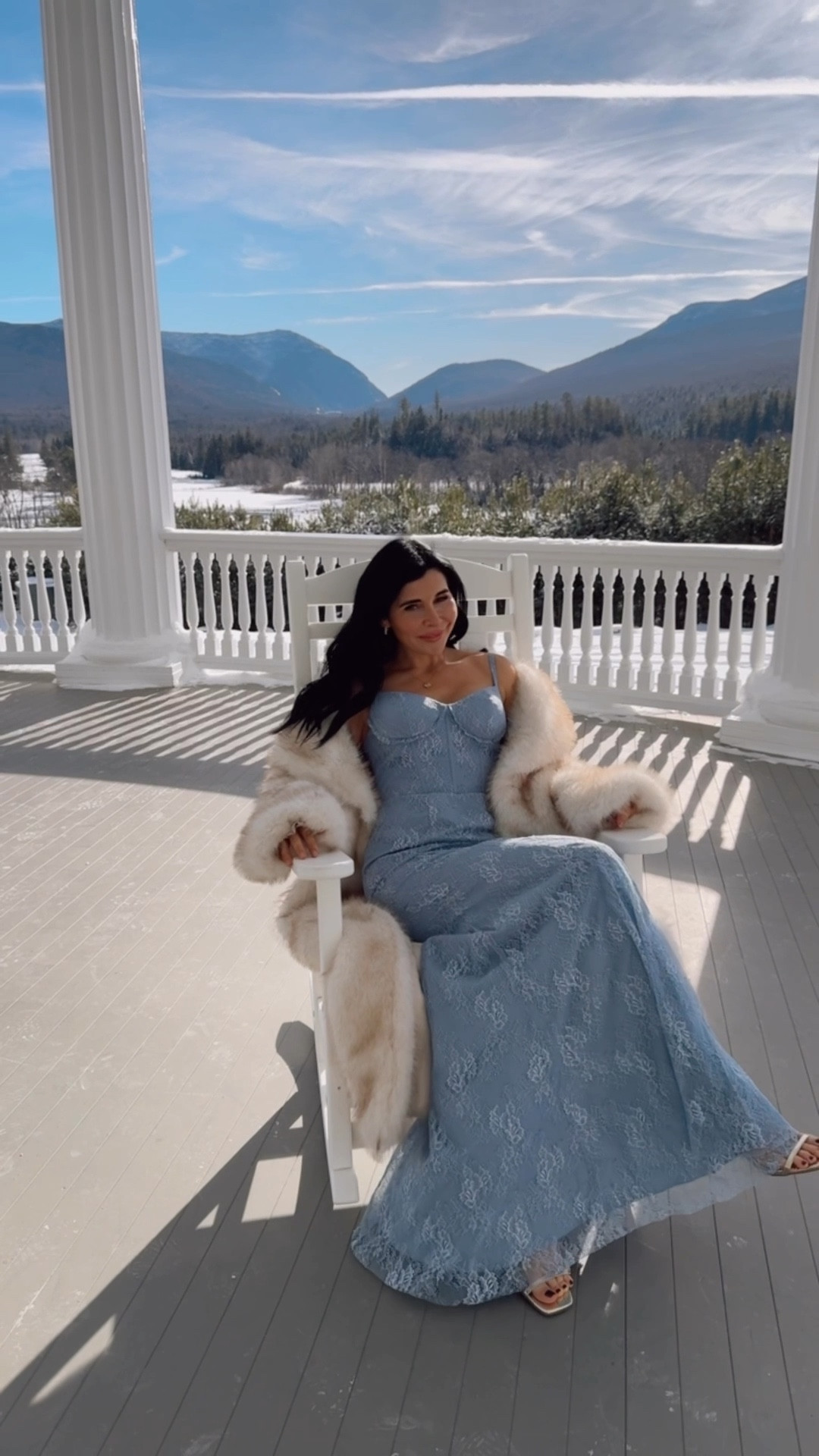 Blue lace wedding guest/ bridesmaid/ prom or special occasion gown maxi dress with faux fur jacket 🩵

#LTKWedding #LTKWatchNow #LTKParties