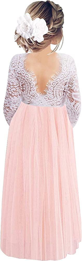 2Bunnies Girl Peony Lace Back A-Line Straight Tutu Tulle Party Flower Girl | Amazon (US)