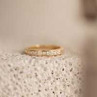 Minimalist Diamond Band in Gold By Caitlyn Wedding Band, Engagement Ring, Promise Ring Jewelry For Brides Rr067 | Etsy (US)