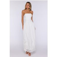 Entrance Moment Strapless Maxi Dress White | Hello Molly (US)