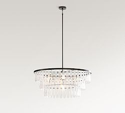 Mable Textured Glass Round Chandelier (37") | Pottery Barn (US)
