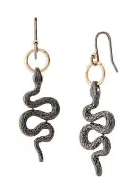 Lucky Brand Ox Snake Drop Earrings, Silver | Belk