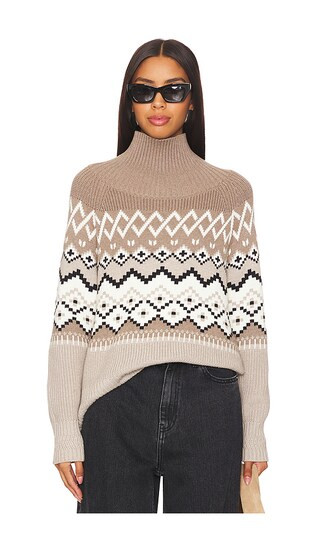 Leighton Mock Neck Sweater in Heather Birch | Revolve Clothing (Global)