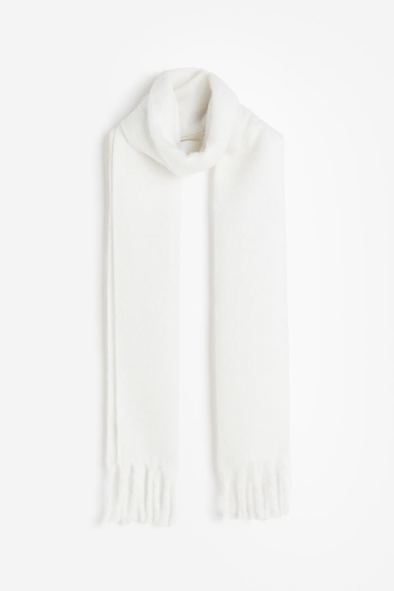 Brushed-finish scarf - Cream - Ladies | H&M GB | H&M (UK, MY, IN, SG, PH, TW, HK)