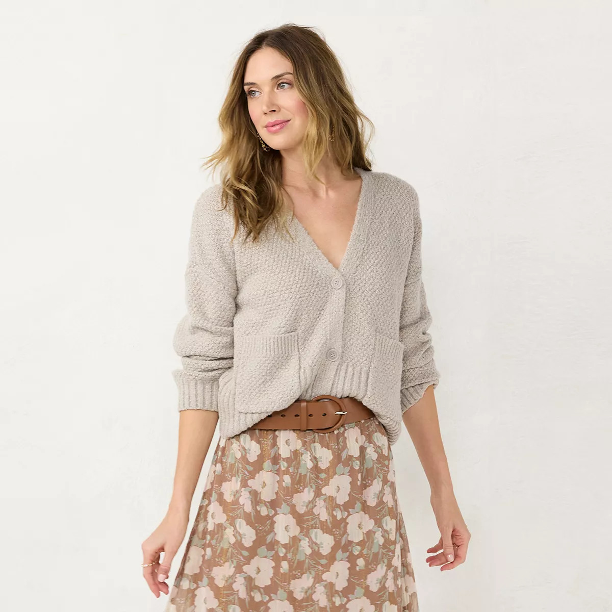 Women's LC Lauren Conrad Shaker Crop Cardigan | Kohl's