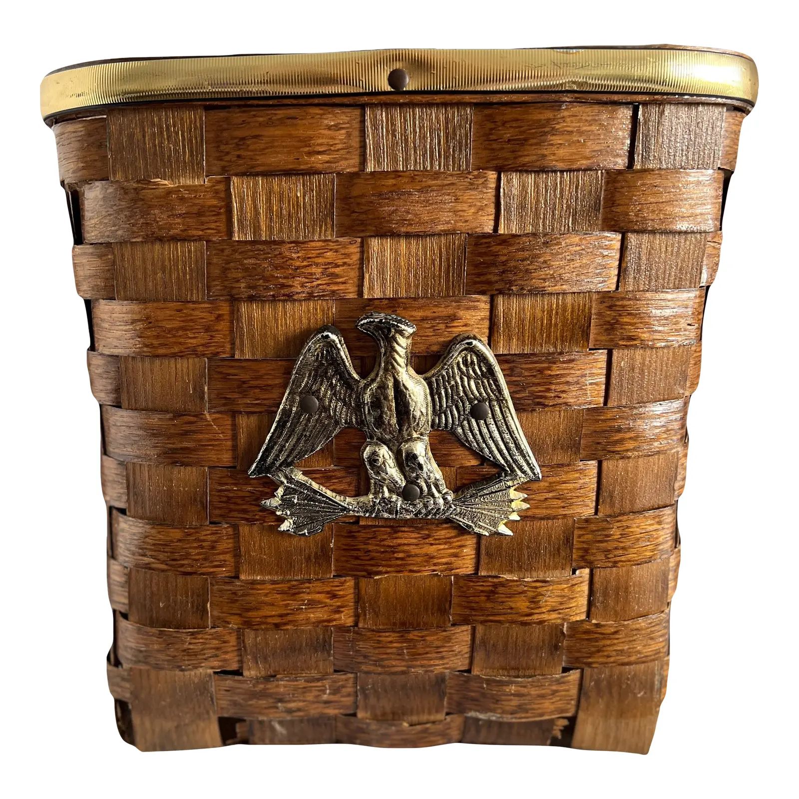 1960s Early American Split Oak Storage Basket | Chairish