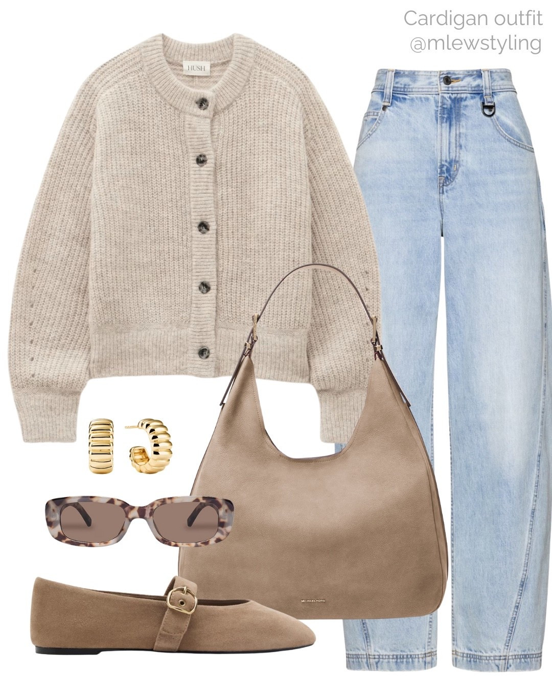 Fall outfit with a cardigan sweater and barrel leg jeans 🩵

Tags: suede tote bag, autumn outfit, suede ballet flats, Mejuri gold hoop earrings, revolve sunglasses, & other stories, neutral aesthetic, teacher outfit, back to school, casual workwear 

#LTKShoeCrush #LTKWorkwear #LTKStyleTip