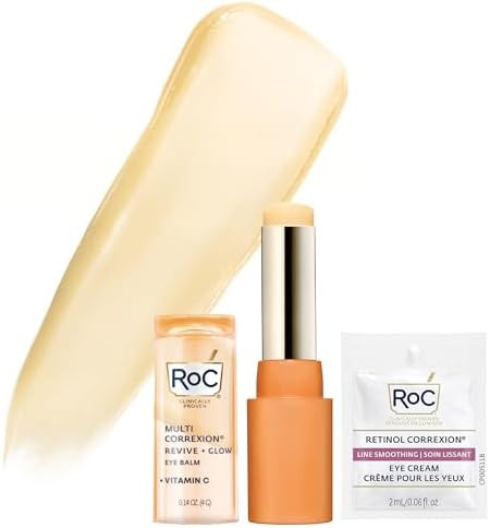 RoC Multi Correxion Revive + Glow Eye Balm with Vitamin C (0.14 oz) + Retinol Eye Cream Packette | Amazon (US)