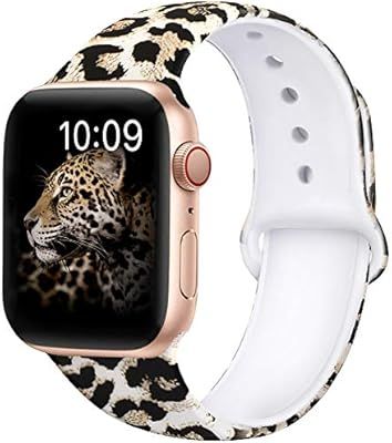 OriBear Compatible with Apple Watch Band 40mm 38mm Elegant Floral Bands for Women Soft Silicone S... | Amazon (US)