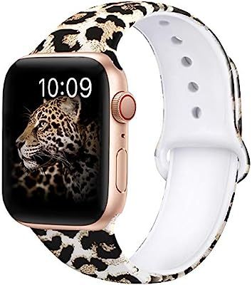 OriBear Compatible with Apple Watch Band 40mm 38mm Elegant Floral Bands for Women Soft Silicone S... | Amazon (US)