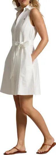Sleeveless Cotton Oxford Shirtdress | Nordstrom