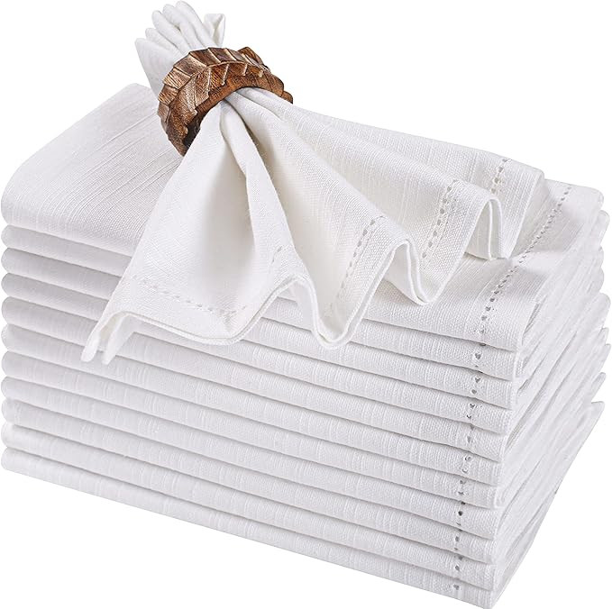 Cloth Napkin in Cotton Duck Fabric-16x16 White,Wedding Napkins, Cocktails Napkins, Fabric Napkins... | Amazon (US)