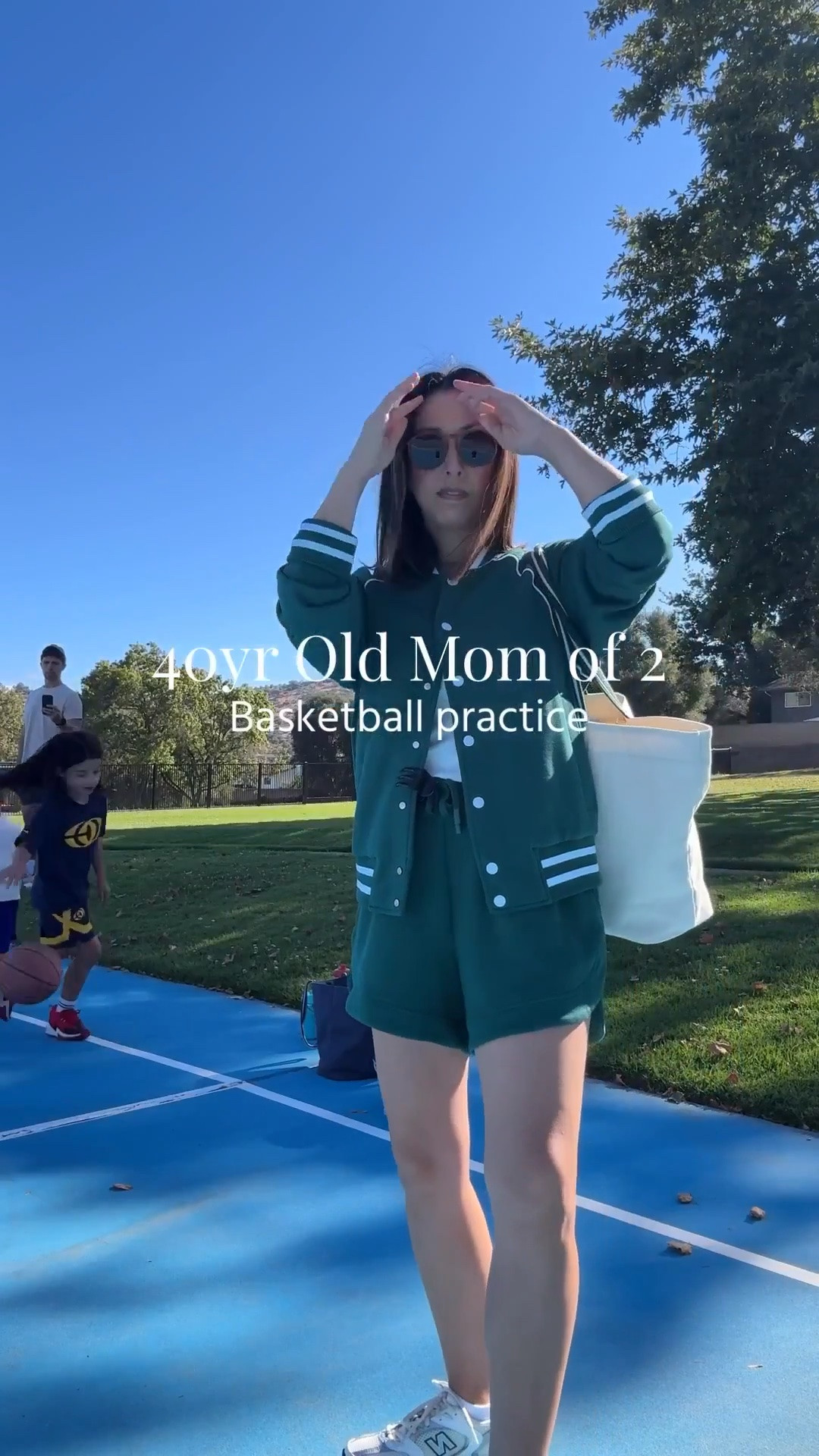40yr old mom of 2. What I wore to: Saturday Morning BBall Practice

Free Assembly tank small
Varley Ollie shorts small
Varley jacket xs
Amazon socks
New Balance 530's green size 5 womens
Varley tote
Le Specs sunglasses

#LTKmomlife #LTKPetite