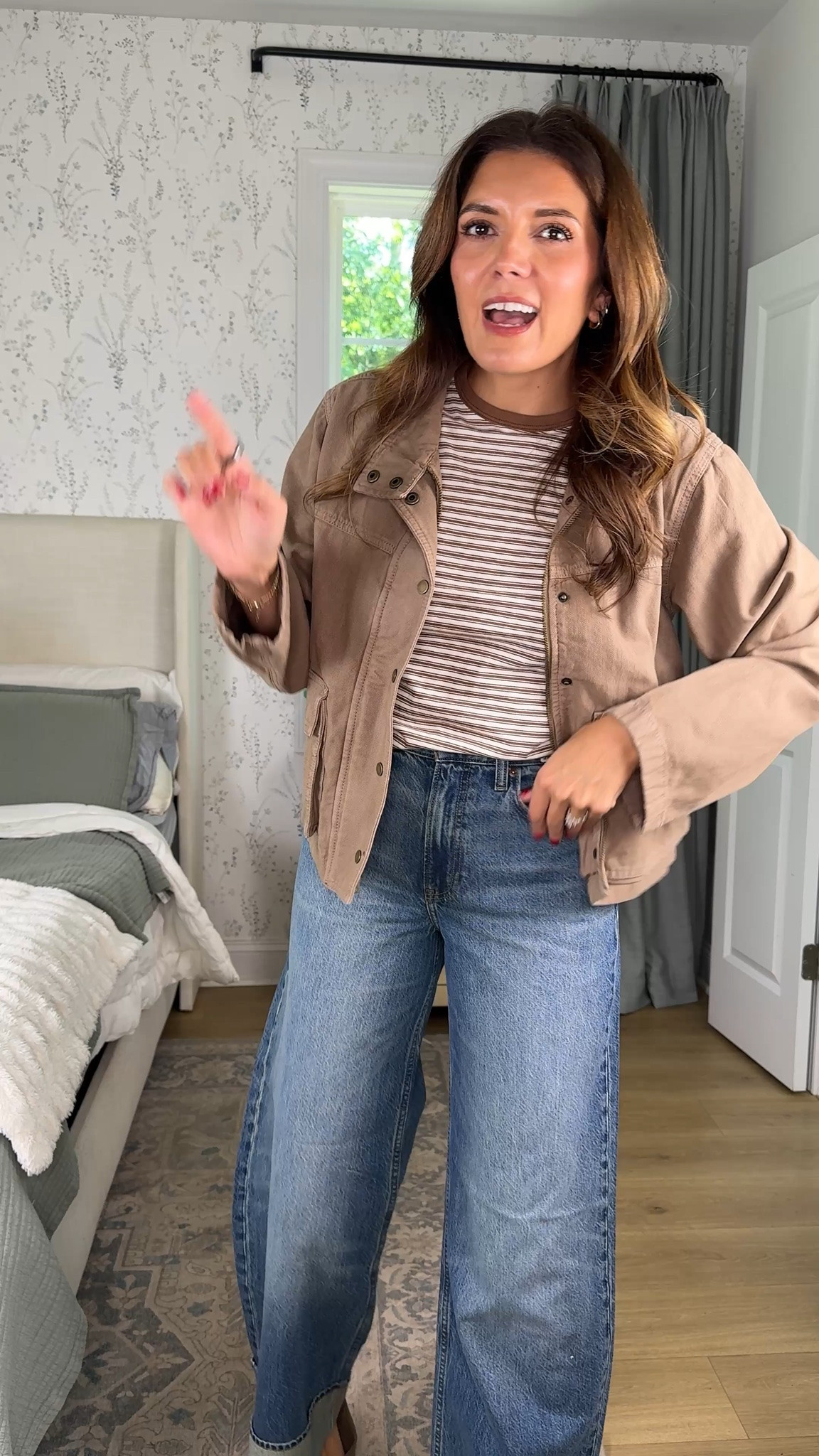 The cool mom millennial outfit for fall! Small in jacket, small in striped tee, 27 tall length in the cuffed jeans! I’m 5’7”

#LTKOver40 #LTKTall