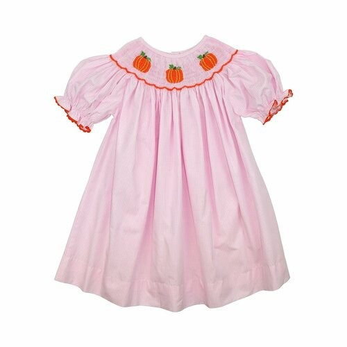 Pink Gingham Smocked Pumpkins Dress | Cecil and Lou