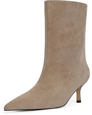 Modatope Ankle Boots for Women Pointed Toe Kitten Heel Fall Boots for Women Short Dress Party Cas... | Amazon (US)