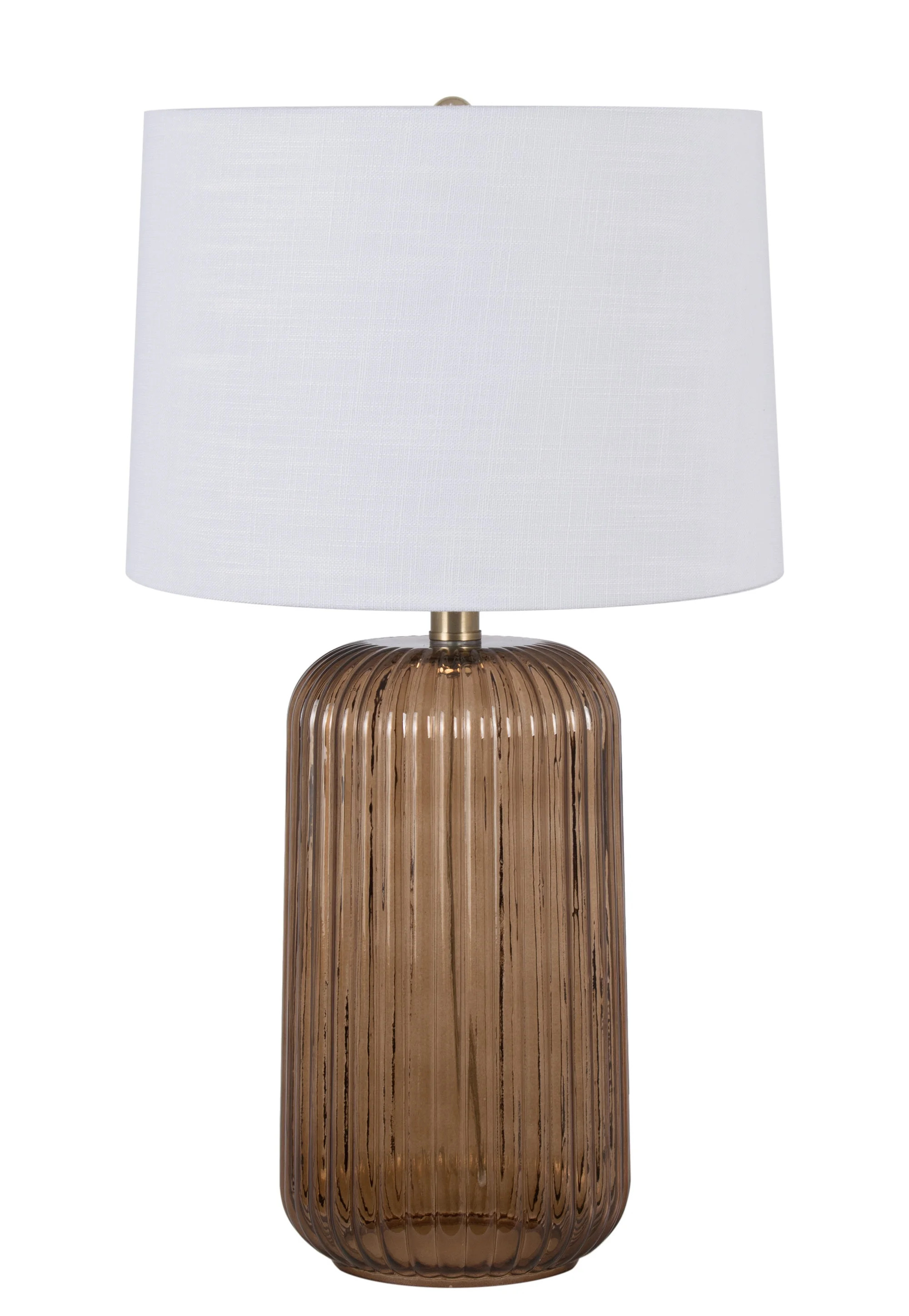 Mainstays 23" Brown Ribbed Glass Table Lamp - Walmart.com | Walmart (US)