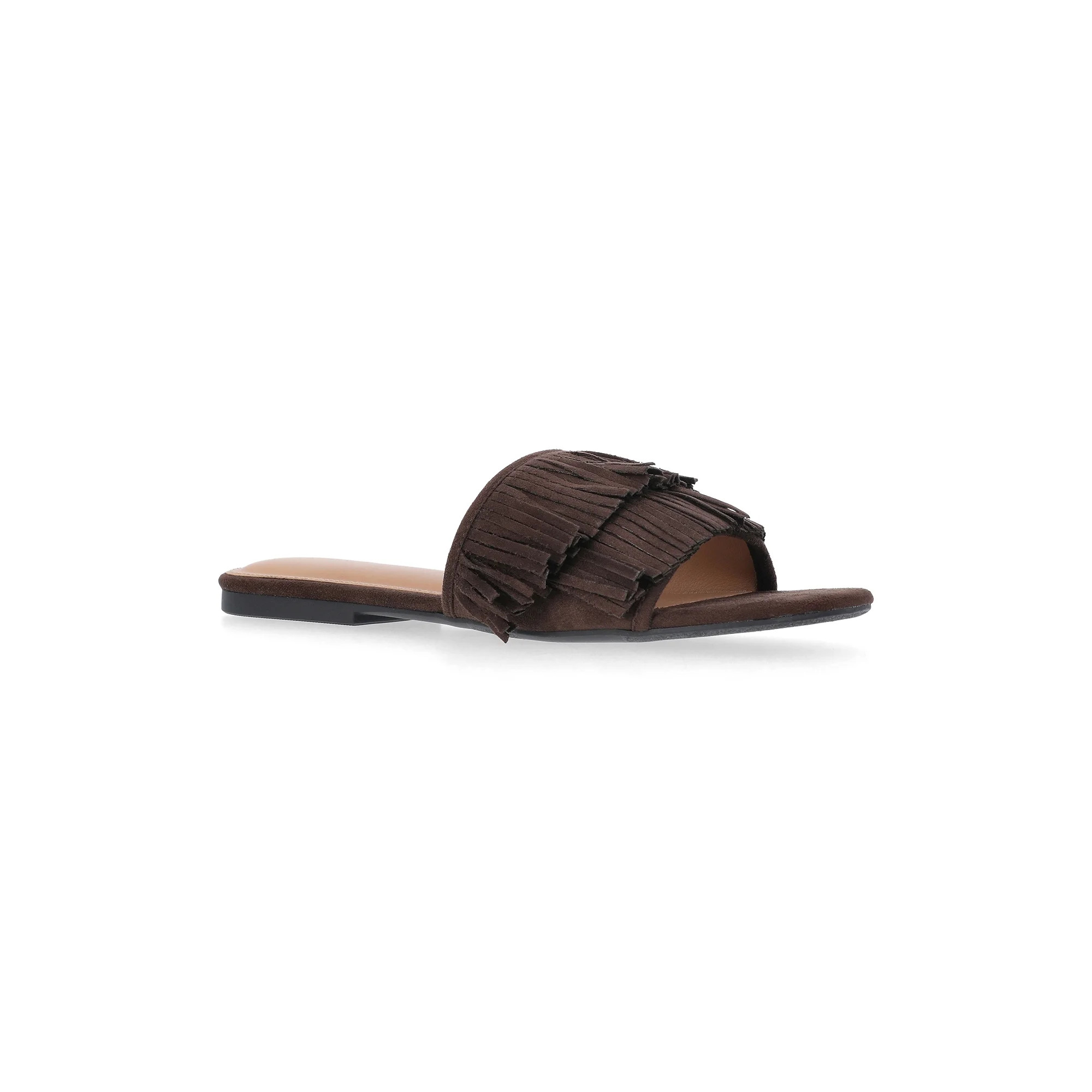 Time and Tru Women's Fringe Slide Sandals | Walmart (US)