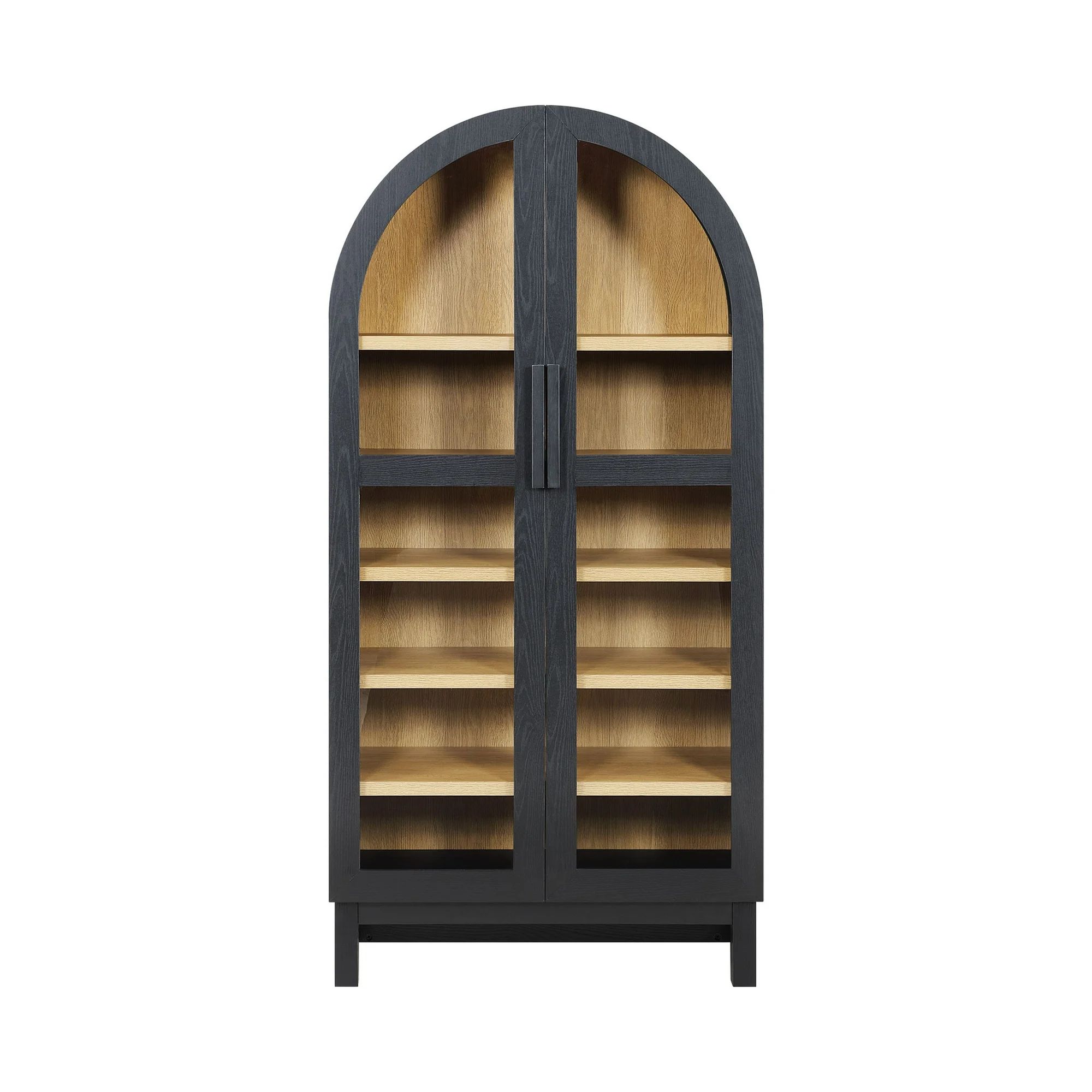 Better Homes & Gardens Juliet Kitchen Rounded Solid Wood Frame Arc Cabinet, Black Finish | Walmart (US)