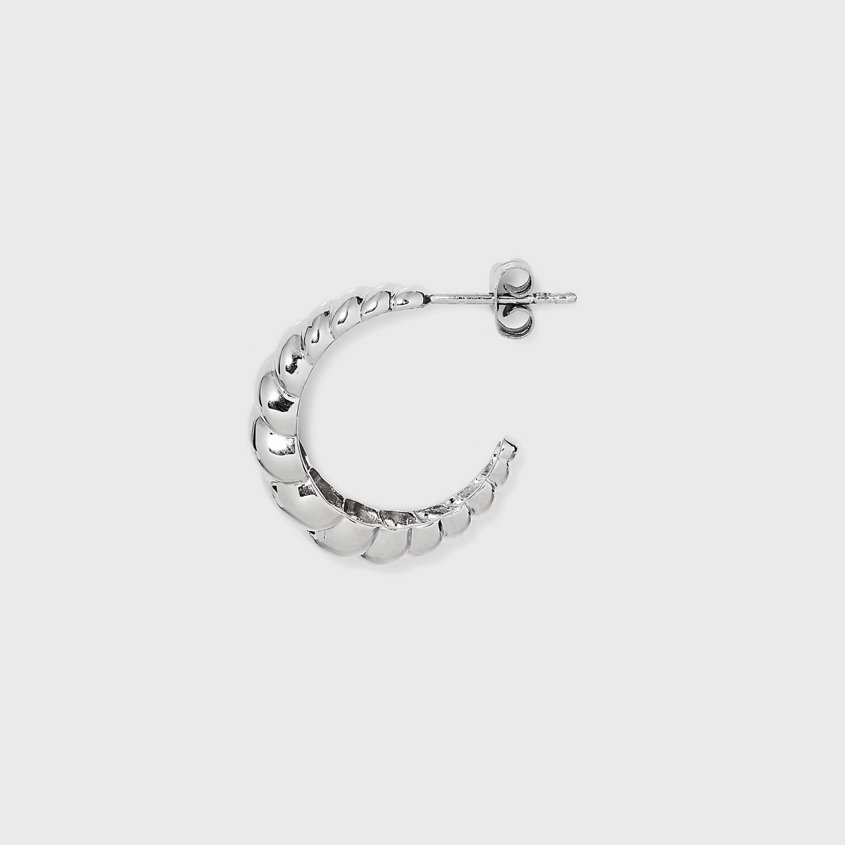 Silver Plated Brass Tapered Twist Hoop Earrings - A New Day™ Silver | Target