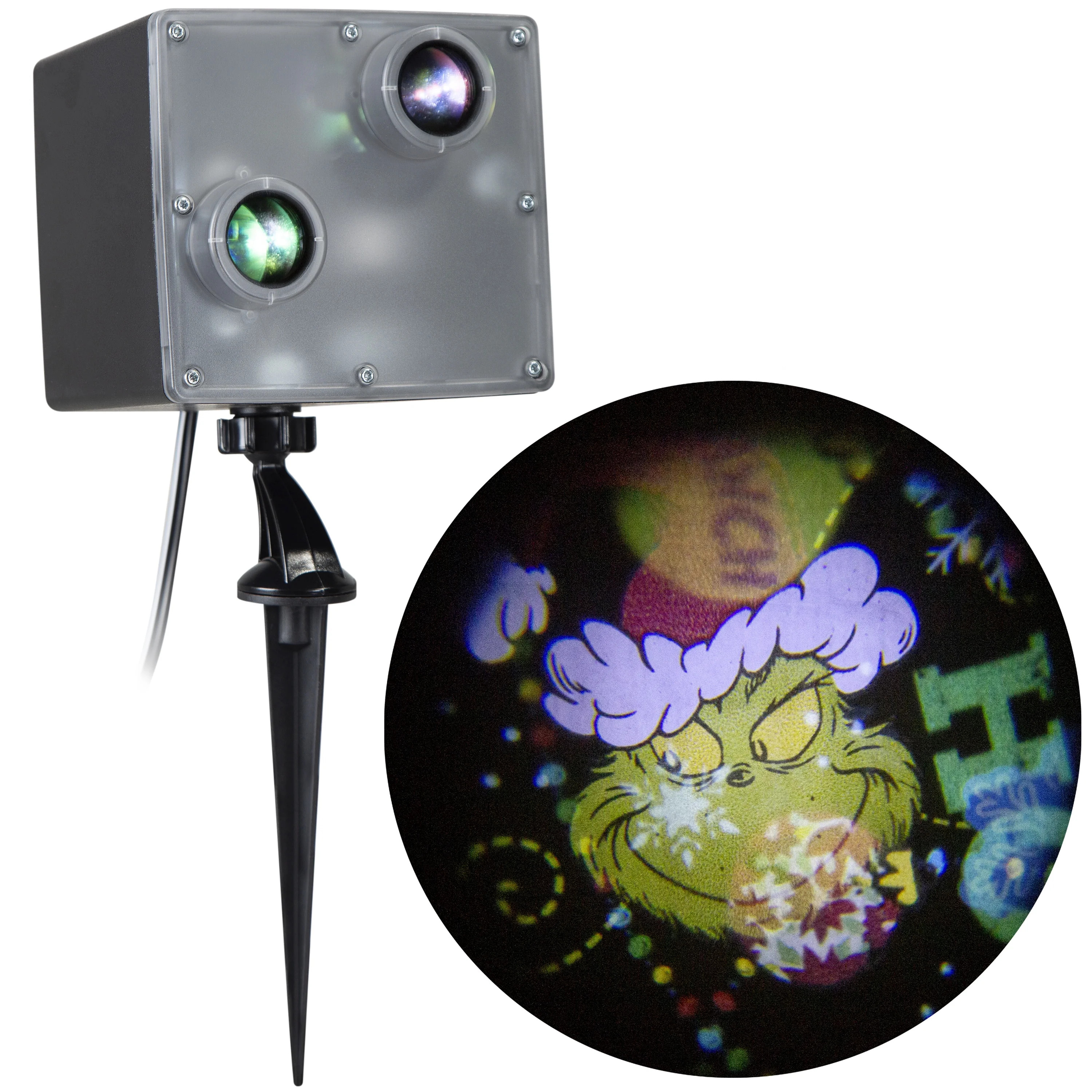 Christmas Lightshow Projector Light Swirling Storm Grinch Dr. Seuss 5.275 in x 5.15 in x 13.26 in... | Walmart (US)