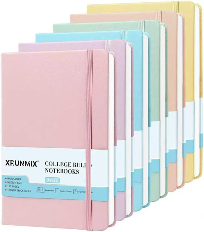 Lined Journals for Writing, A5 Notebooks (5.7 x 8'') with 160 Pages, 100 GSM Premium Paper, Ribbo... | Amazon (US)